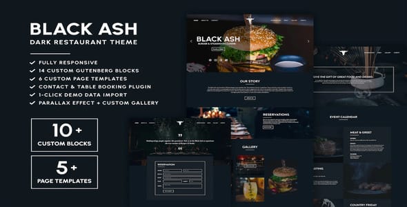 Black Ash - Dark Restaurant WordPress Theme Original License Key Activation Black Ash - Dark Restaurant WordPress Theme Original License Key Activation