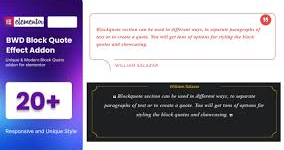 Block Quote WordPress Plugin For Elementor