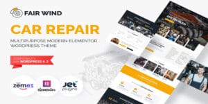 Fair Wind - Car Repair Modern WordPress Elementor Theme Original License Key Activation