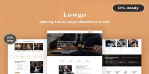 Lowgo Attorney, Law & Lawyer WordPress Theme Original License Key Activation
