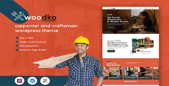 Woodko - Carpenter and Craftsman WordPress Theme Original License Key Activation Woodko - Carpenter and Craftsman WordPress Theme Original License Key Activation
