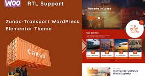 Zunac - Transportation Multipurpose Minimal WordPress Elementor Theme