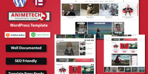 AnimeTech – Anime & Manga News WordPress Elementor Template Theme