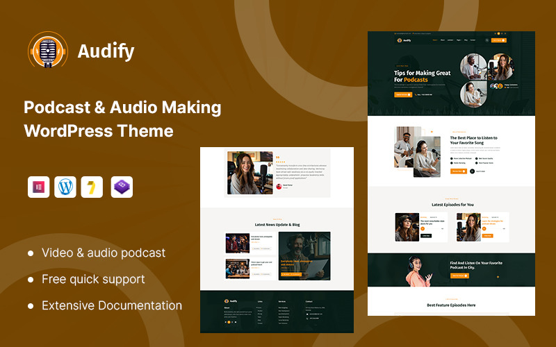 Audify – Podcast Audio Making & Music School WordPress Theme Audify – Podcast Audio Making & Music School WordPress Theme