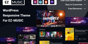 EZ Music – Perfect for Concerts, Events, and Music Studios WordPress Theme
