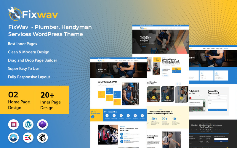 FixWav - Plumber, Handyman Services WordPress Theme FixWav - Plumber, Handyman Services WordPress Theme