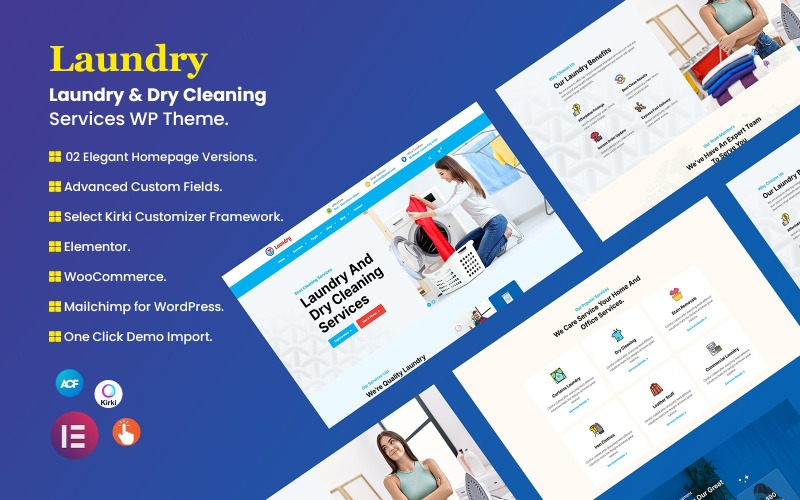 Laundry & Dry Cleaning Services WordPress Theme Laundry & Dry Cleaning Services WordPress Theme