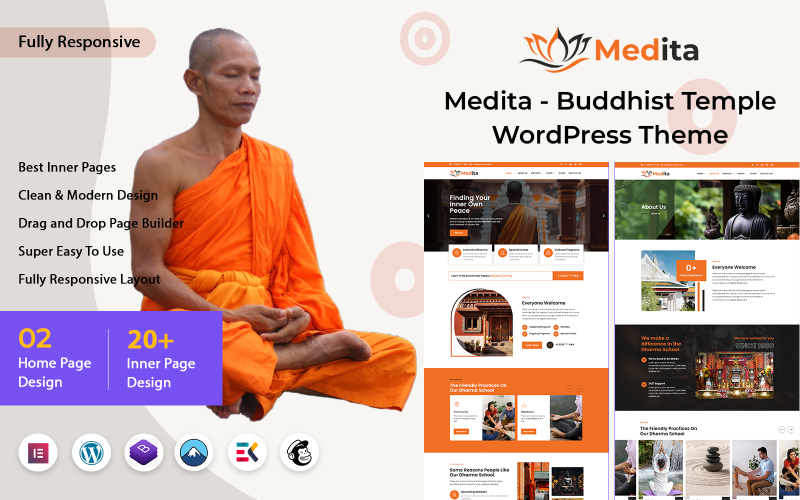 Medita - Buddhist Temple WordPress Theme Medita - Buddhist Temple WordPress Theme