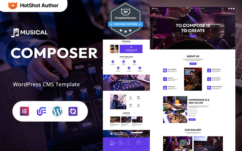 Musical - Composer And Music Portfolio WordPress Elementor Theme Musical - Composer And Music Portfolio WordPress Elementor Theme