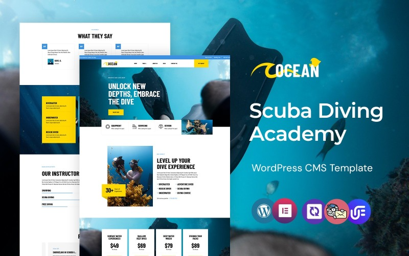 Ocean - Scuba Diving Academy And Adventure WordPress Elementor Theme Ocean - Scuba Diving Academy And Adventure WordPress Elementor Theme