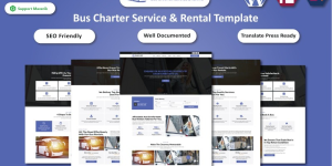 Prime Fleet - Bus Charter Service & Rental Elementor Template WordPress Theme