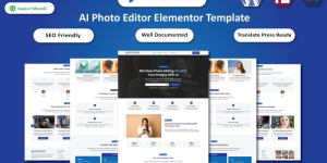 Snap Genius - AI Photo Editor Website Elementor Template WordPress Theme