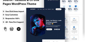 Sourov - Resume & Cv One Pages WordPress Theme