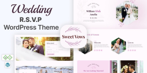 Sweet Vows - Digital wedding invitation and event WordPress Theme