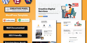 Creative Pixel – Design Studio WordPress Elementor Template WordPress Theme