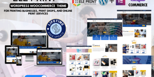 Ele-Print Print Shops, Digital Printing and Custom Products WordPress WooCommerce Elementor Theme