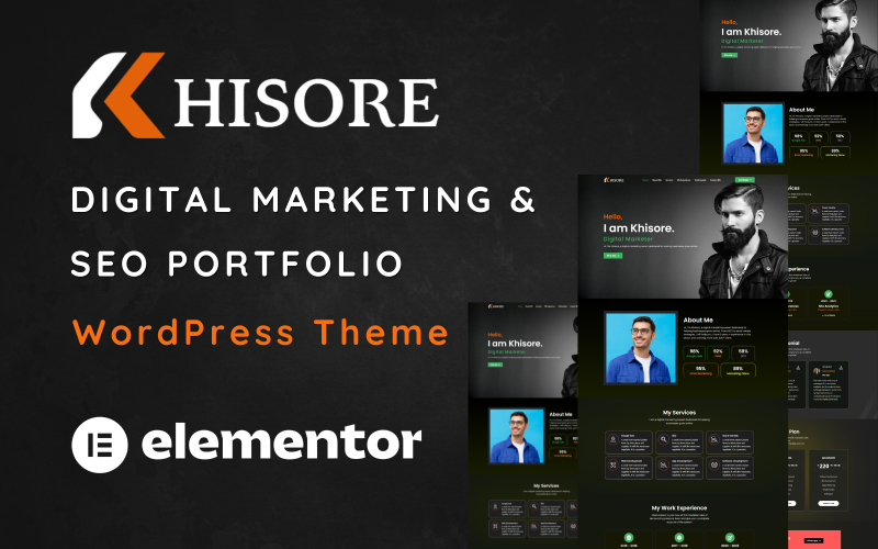 Khisore - Digital Marketing Portfolio WordPress Theme One Page Khisore - Digital Marketing Portfolio WordPress Theme One Page