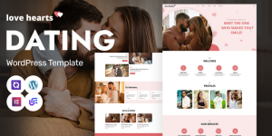 Love Hearts - Online Dating And Matchmaking WordPress Elementor Theme