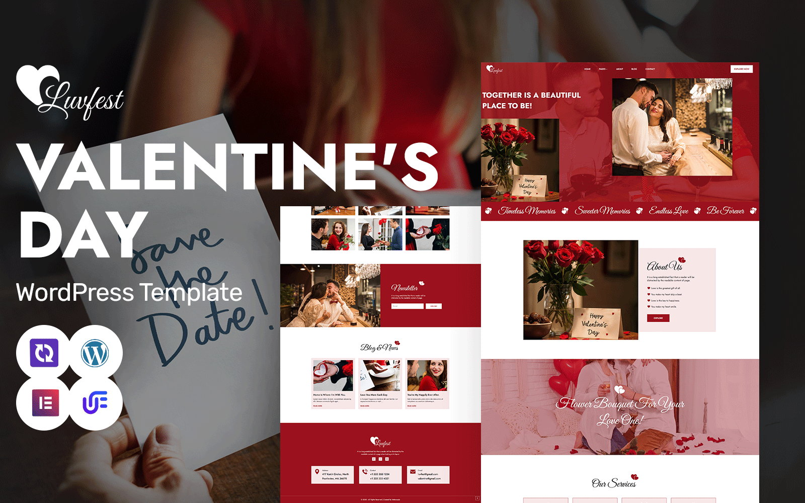 Luvfest - Romantic Valentine’s Day Celebration And Dating WordPress Elementor Theme Luvfest - Romantic Valentine’s Day Celebration And Dating WordPress Elementor Theme
