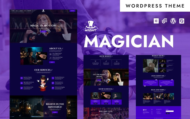 Wizgit - Magician, Magic Tricks & Circus Performer WordPress Elementor Theme Wizgit - Magician, Magic Tricks & Circus Performer WordPress Elementor Theme