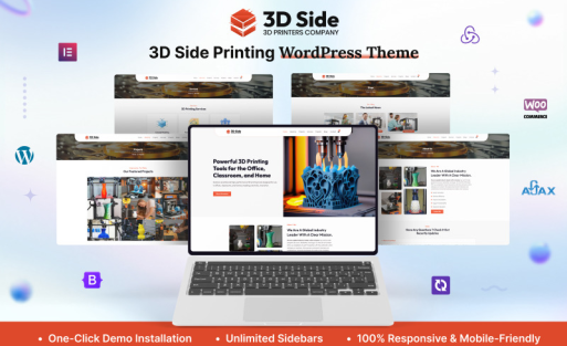 3D Side Printing Elementor WordPress Theme