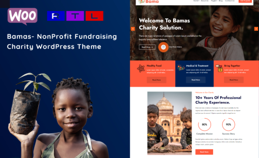 Bamas - NonProfit Fundraising Charity WordPress Theme