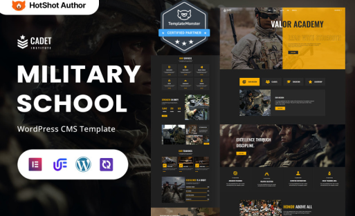 Cadet Institute - Military Academy, Military Education And Army Training WordPress Elementor Theme