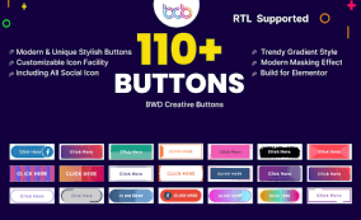 Creative Button WordPress Plugin For Elementor