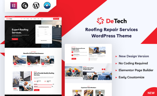Detech - Repair Roofing Services WordPress Theme