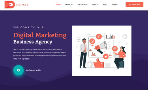 Digitale - Digital Marketing Agency Office Business Elementor WordPress Theme