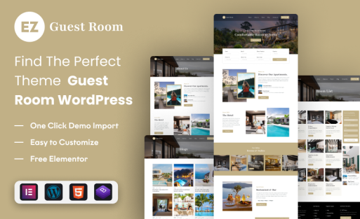 EZ Guest Room: Hotel Website Template WordPress Theme