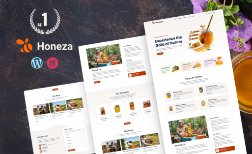 Honeza — Organic Honey Store Elementor Template Kit. Elementor Kit