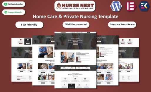 Nurse Nest - Home Care & Private Nursing WordPress Elementor Template