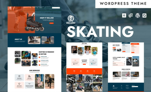RollerX - Roller Skating & Extreme Sports WordPress Elementor Theme