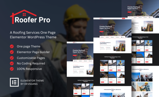 Roofer Pro - Roofing Services Elementor WordPress Theme