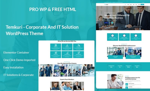 Temkuri - Corporate And IT Solution WordPress Theme