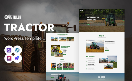 Tiller - Agricultural Machinery, Farming Tools And Tractor WordPress Elementor Theme