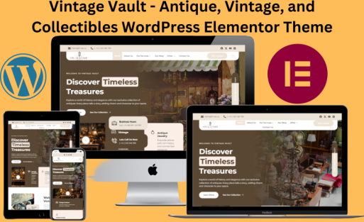 Vintage Vault - Antique , Vintage And Collectibles WordPress Elementor Theme