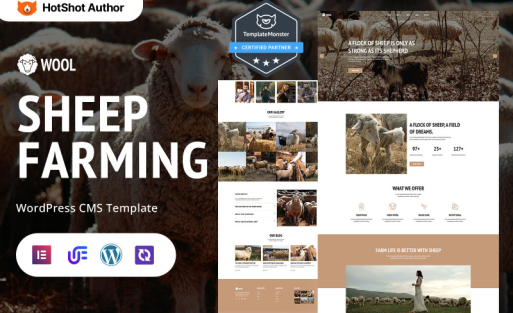 Wool - Sheep Farming, Ranch And Cattle Farm WordPress Elementor Theme