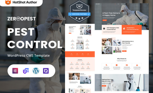 ZerooPest - Residential And Commercial Pest Control WordPress Elementor Theme